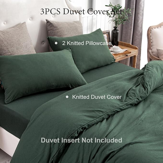 PURE ERA Jersey Knit Duvet Cover Set 100% T-Shirt Cotton Super Soft Comfy 3pc - Image 5