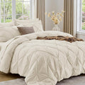 Sasttie Queen Comforter Set, 7-Piece Bed in a Bag, Pintuck Bedding Sets by SASTTIE