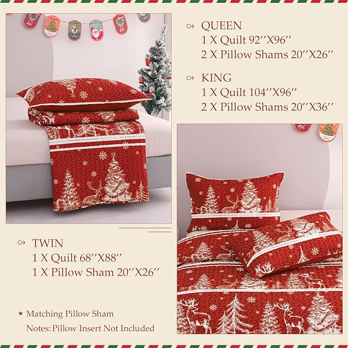Exclusivo Mezcla Reversible Christmas Quilts Queen Size - Image 6