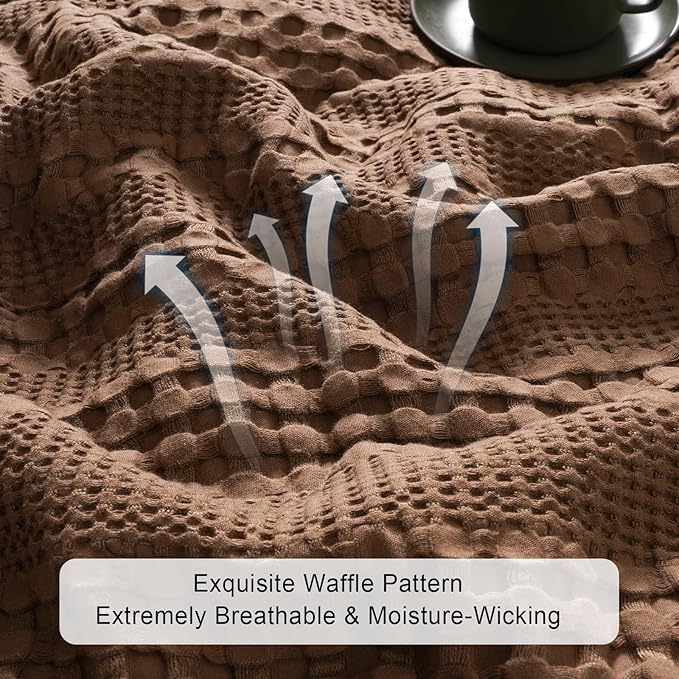 PHF Cooling Waffle Blanket King Size, Lightweight 60% Rayon from Bamboo & 40% - Image 4