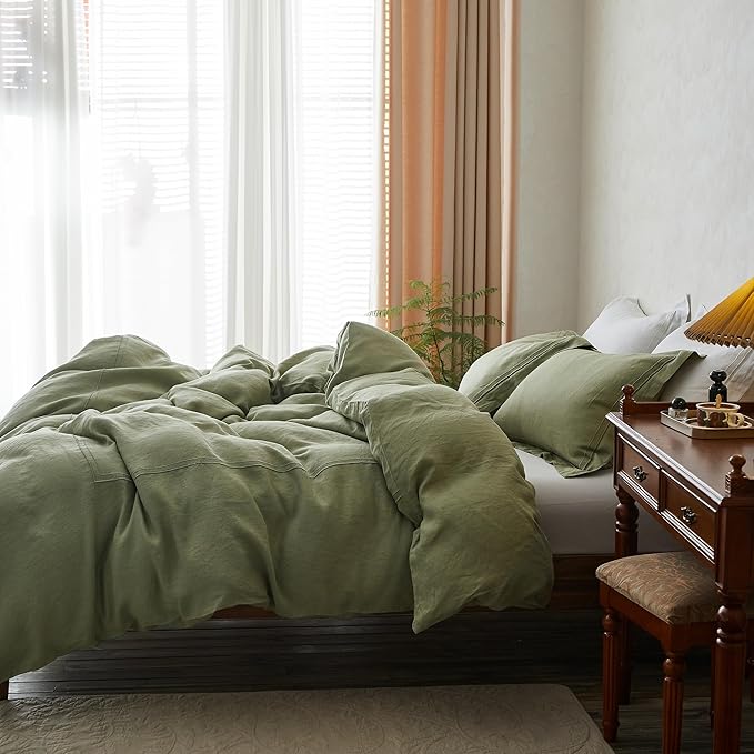 Simple&Opulence 100% Washed Linen Duvet Cover Set 68"x86" - Image 7