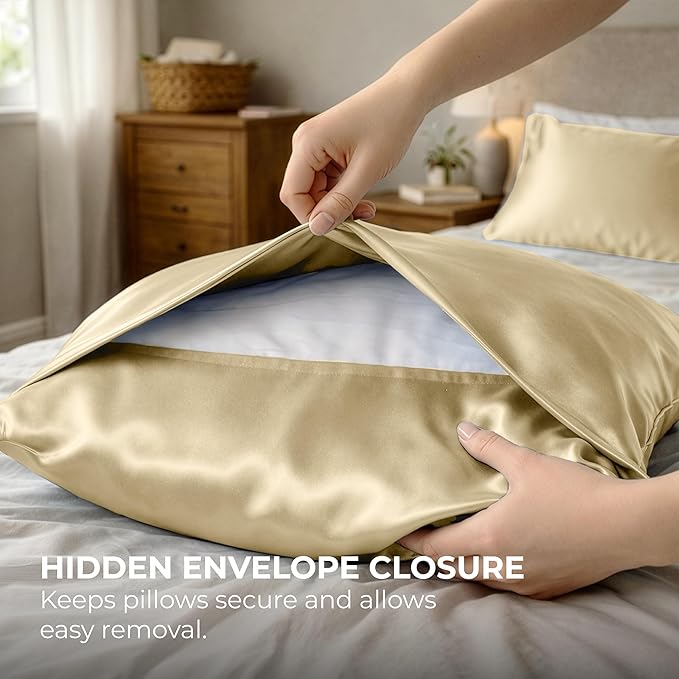 Pure Bedding Satin Pillowcase 2 Pack - Image 7