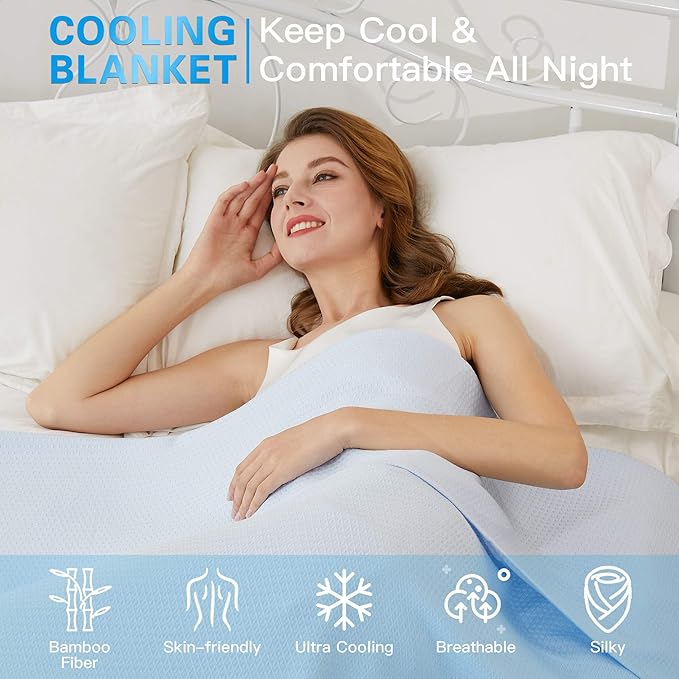 AmyHomie Cooling Blanket King Size, 100% Rayon Derived from Bamboo, Cool Summer - Image 4