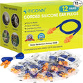 TICONN 12 Pairs Reusable Silicone Ear Plugs by TICONN