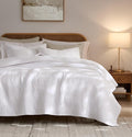 palassio Striped White 100% Cotton Quilt Queen Size Bedding Sets, Lightweight by PALASSIO