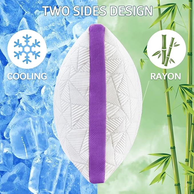 BETU Cooling Standard Pillow, Shredded Memory Foam Cool Pillow - Image 2