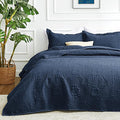 Love's cabin King Size Quilt Set Navy Blue Bedspreads by Lovescabin