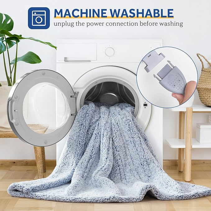 Sealy Electric Blanket Queen Size, Dual Control Soft Sherpa Heated Blanket - Image 7
