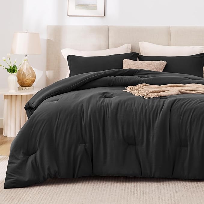 Love's cabin Black Twin/Twin XL Comforter Set, 2-Piece Prewashed Bed Set - Image 2