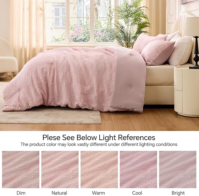 BEDELITE Blush Pink Twin Comforter Set - Image 6
