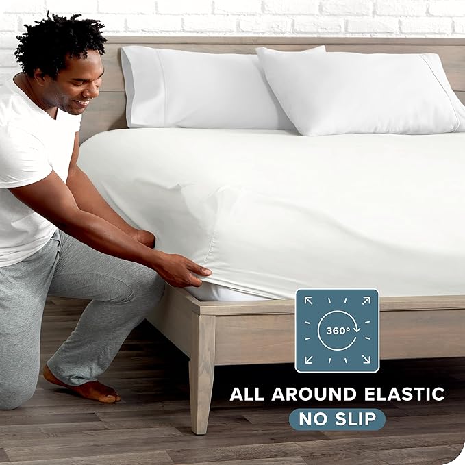Bare Home Fitted Bottom Sheet Split Head Flex King Size - Image 4