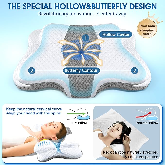 CHxxy Memory Foam Pillows, Cervical Pillow - Image 3