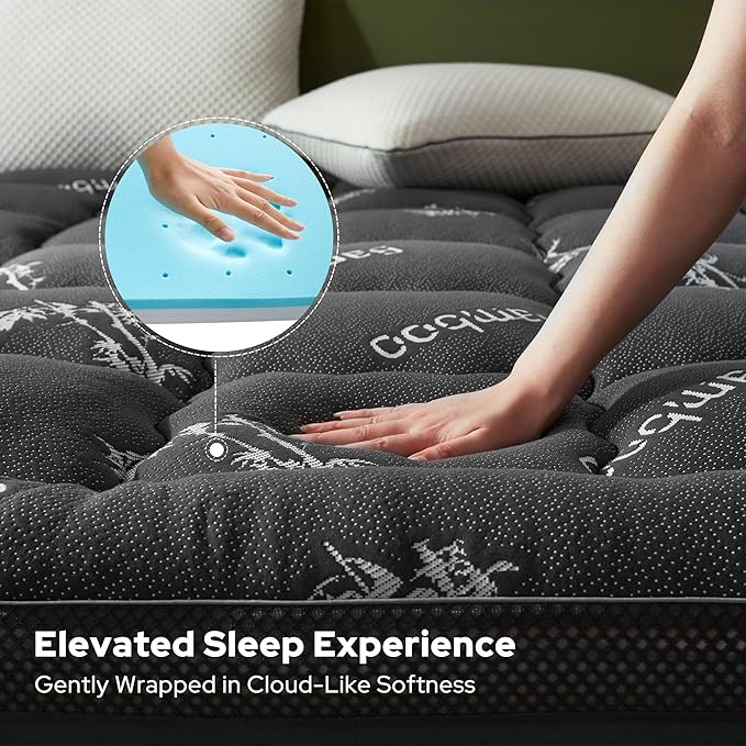 BEDLORE 4 Inch Memory Foam Mattress Topper Twin XL, 2-in-1 Dual Layer Design - Image 4