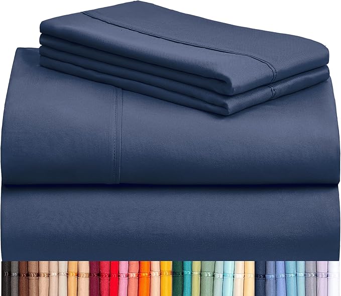 LuxClub 4 PC Full Sheet Set, Breathable Luxury Bed Sheets, Deep Pockets 18" by LuxClub