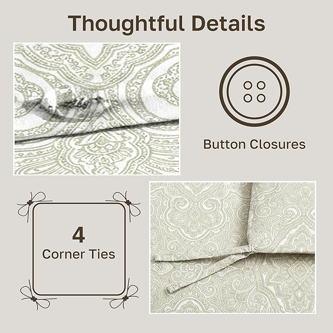 California Design Den 3 Piece King Size Duvet Cover Set, 400 Thread Count 100% - Image 6