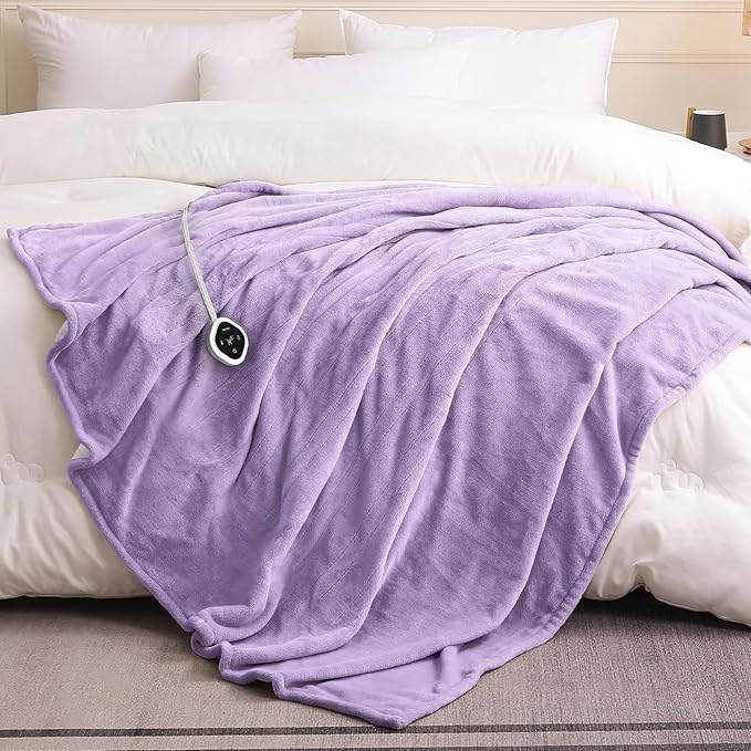 HOMLYNS LuxeHeat Heated Blanket Electric Blanket Twin Size, Soft Flannel Sherpa - Image 7