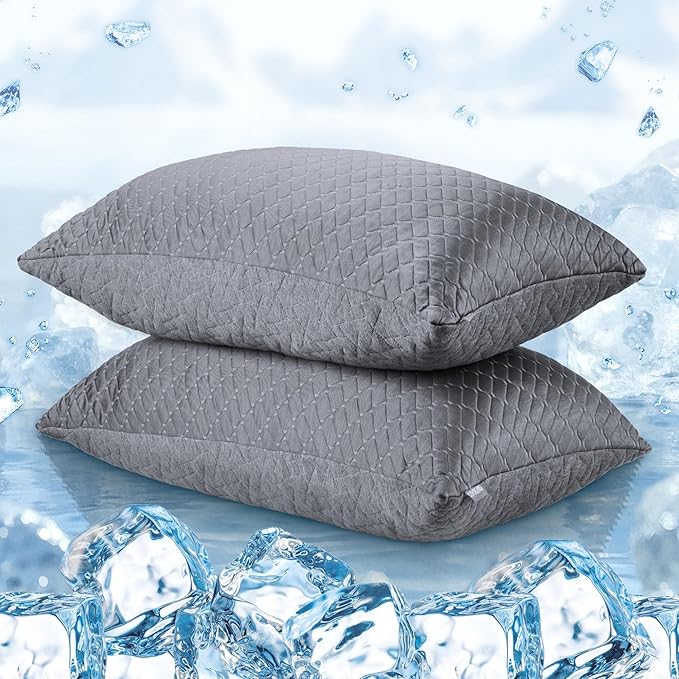 puredown® Pillows Queen Size Set of 2, Shredded Memory Foam Pillows, Cooling by Puredown