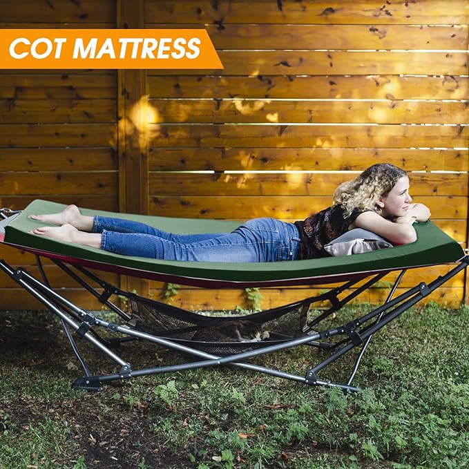 CYMULA Camping Cot Mattress 2in Memory Foam Sleeping Pad, Soft Warm Non-Slip - Image 9
