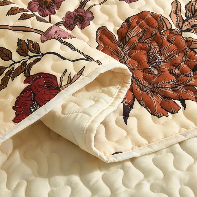 Litanika Floral Beige Quilt King Size - Image 5