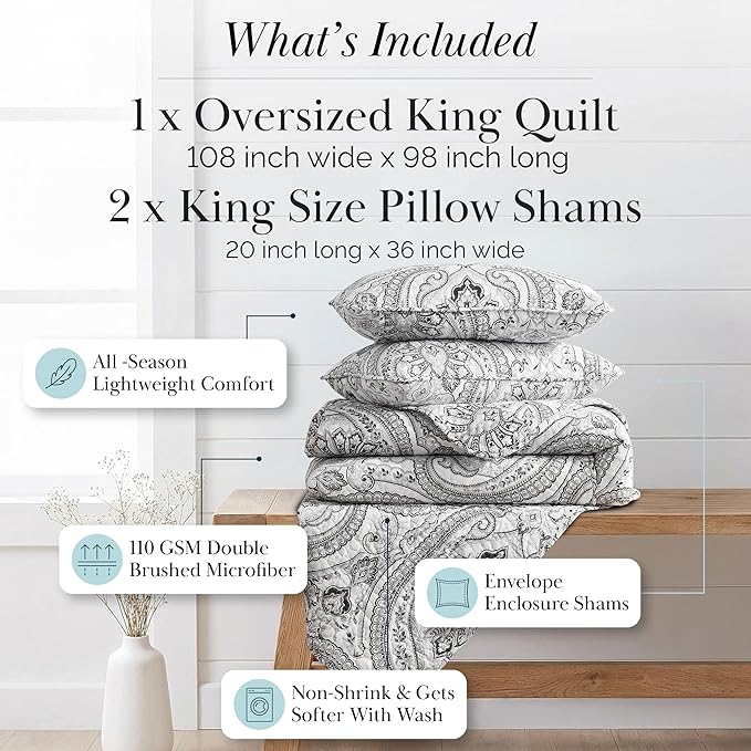 Southshore Fine Living, Inc. Boho King Quilt Set, Lightweight Bedspread - Image 2