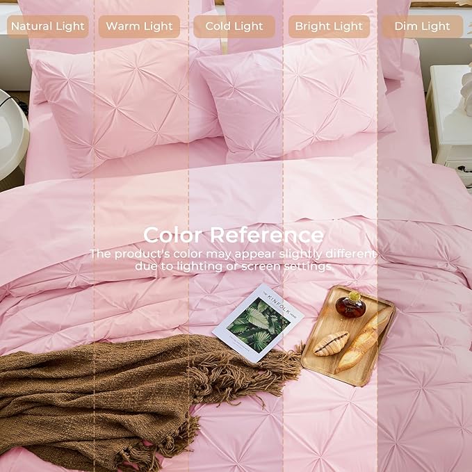 Sasttie California King Comforter Set, 7-Piece Bed in a Bag, Pintuck Bedding - Image 9