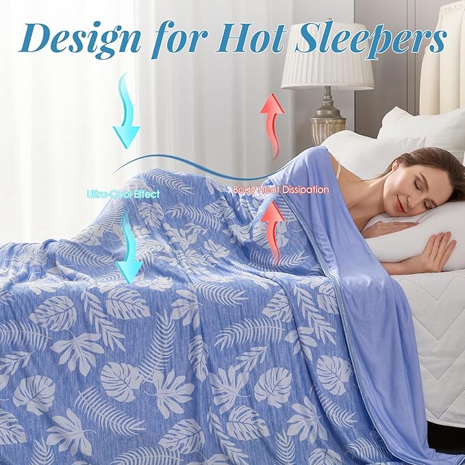 OIGAE Cooling Blanket with Double Sided Cold Effect Bed Throw - Image 2
