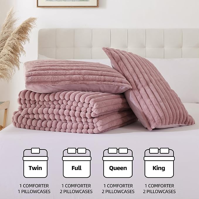 Smoofy Fluffy Full Size Comforter Sets 3 Pieces - Image 7