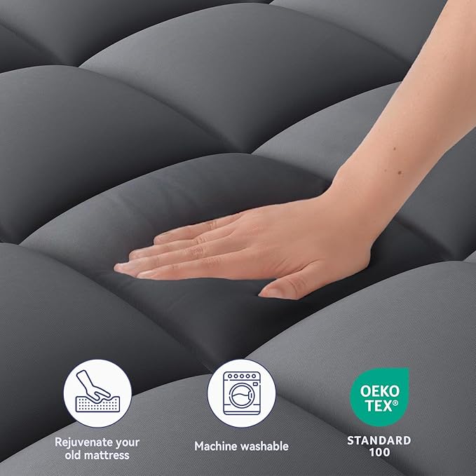 ELEMUSE RV Short Queen Grey Mattress Topper - Image 5