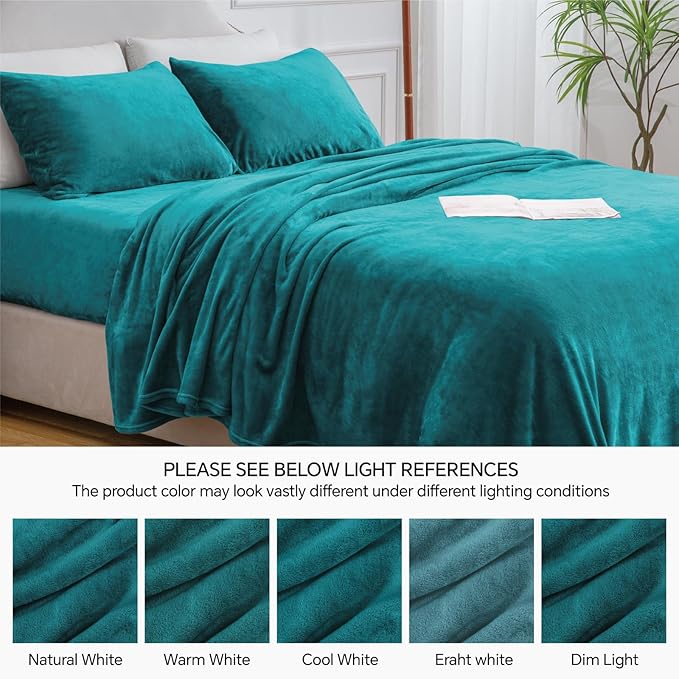 BEDELITE Flannel Sheets King Size Teal - Image 9