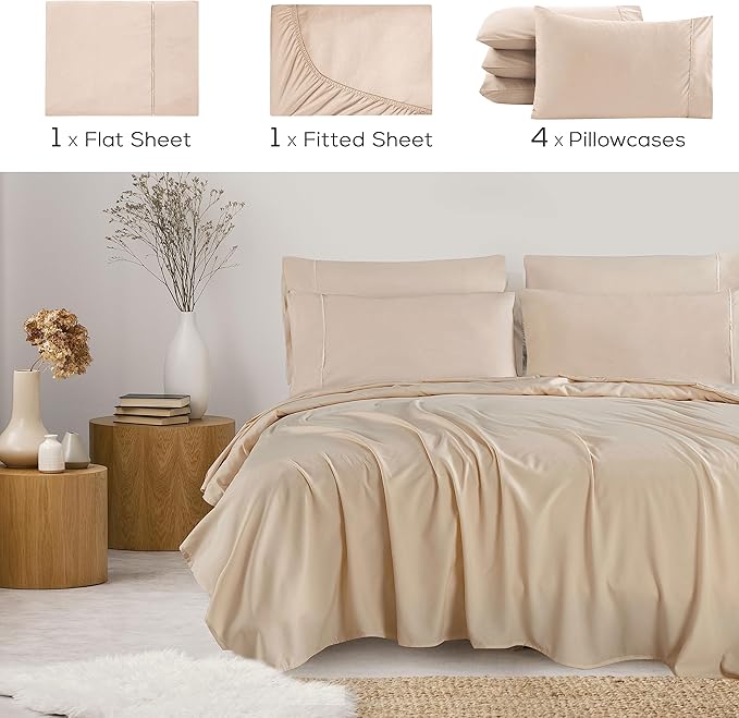 Mueller UltraTemp 6 PC Queen Sheet Set - Image 2
