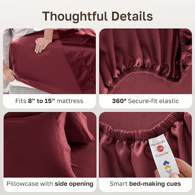 California Design Den 100% Cotton Sheets Twin XL Size Set - Image 5