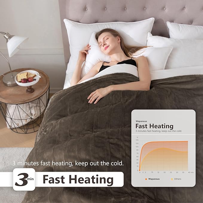 Wapaneus Heated Blanket Electric Full Size 72"x84" - Image 3
