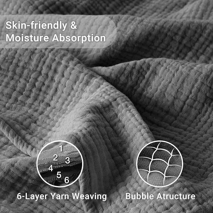 100% Cotton Muslin Blanket Twin 66" x 90", Breathable and Lightweight Cotton - Image 3