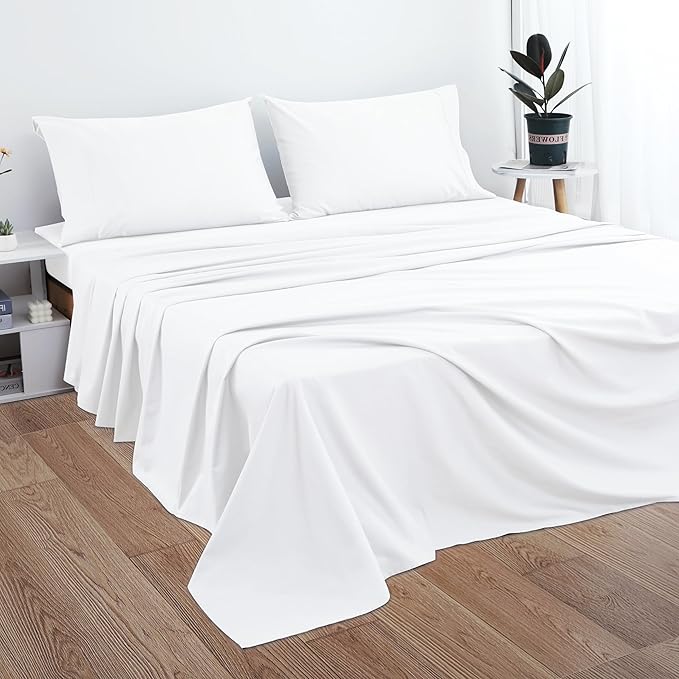 Cotton Twin Flat Sheet Only, 600 Thread Count 100% Egyptian Cotton Top Sheet - Image 5