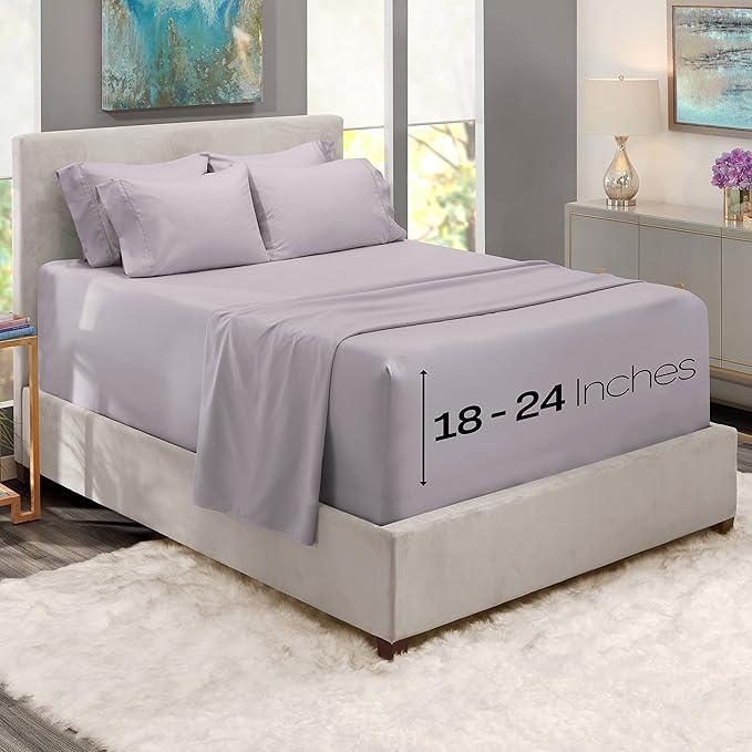 Hearth & Harbor Fits Mattress up to 21", Double Brushed Bedding Sheets & - Image 2