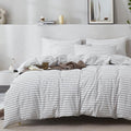 JELLYMONI 100% Natural Cotton 2pcs Striped Duvet Cover Sets, by JELLYMONI