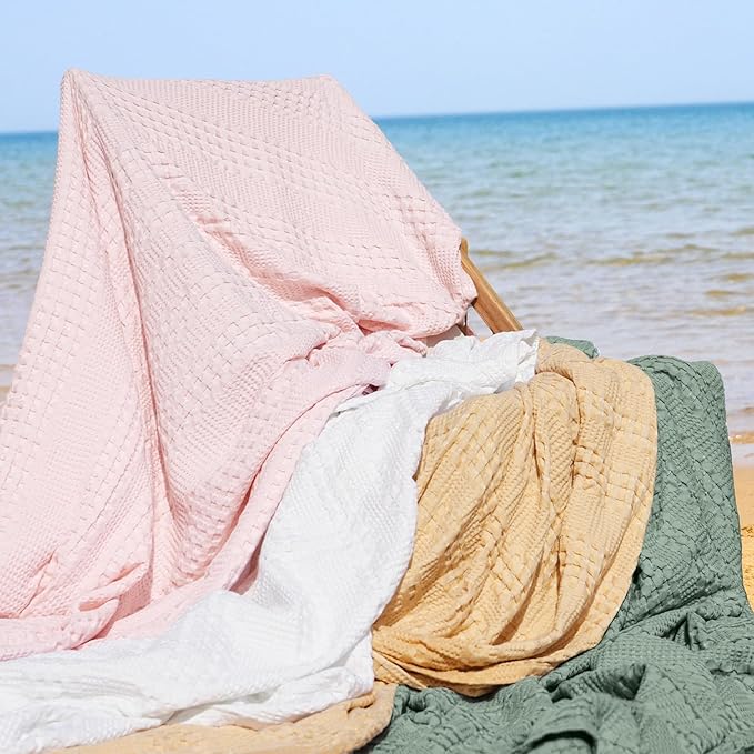 PHF Cooling Waffle Blanket Queen Size, Lightweight 60% Rayon from Bamboo & 40% - Image 6