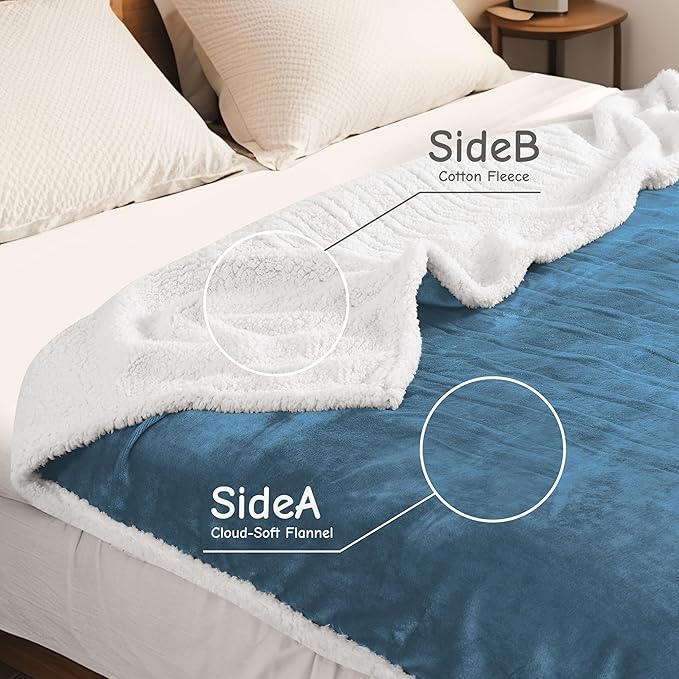 Electric Heated Blanket Queen Size 84"x90", Soft Flannel - Image 3