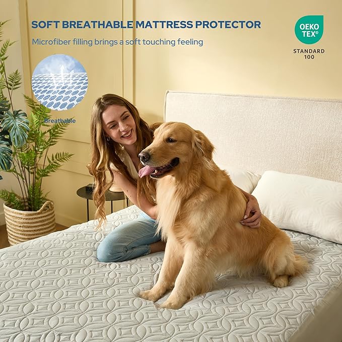 BEDLORE Waterproof Mattress Protector, Cal King Size Mattress Pad - Image 3