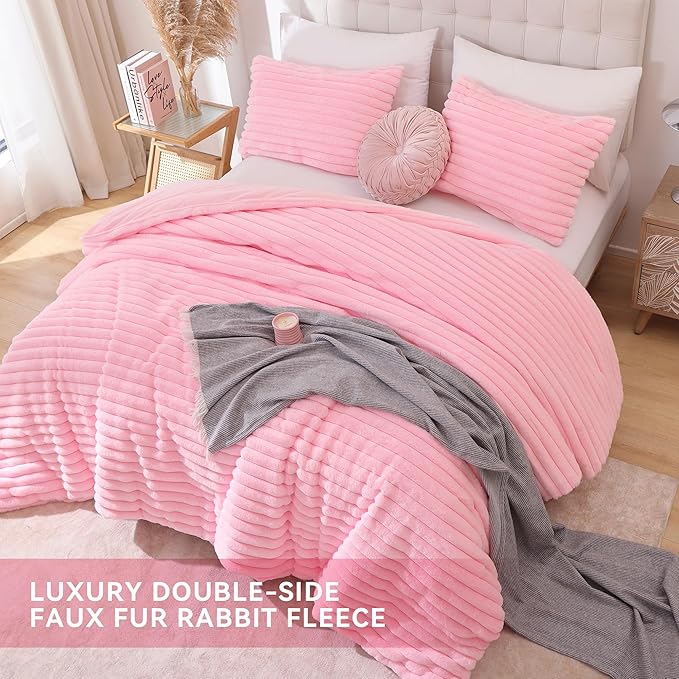 Smoofy Fluffy Queen Comforter Set 3 Pieces - Image 4