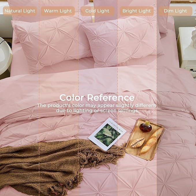 Sasttie Twin XL Comforter Set, 5-Piece Bed in a Bag, Pintuck Bedding Sets - Image 8