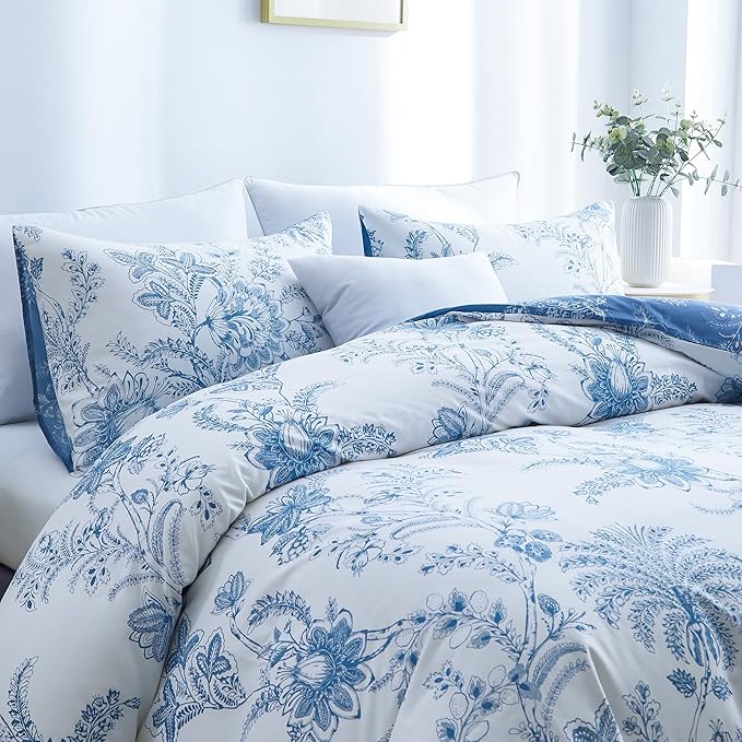 BOLINLIVING Floral Duvet Cover King Size 3 Pieces, Flower Duvet Cover - Image 5