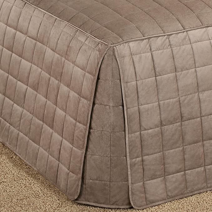 Touch of Class Camden Luxury Bedding | Neutral Sand Color | Grande Fitted Bedspread | Faux Suede Box Quilted Design | Designed 3 Piece Set Includes King Bedspread and 2 King Shams