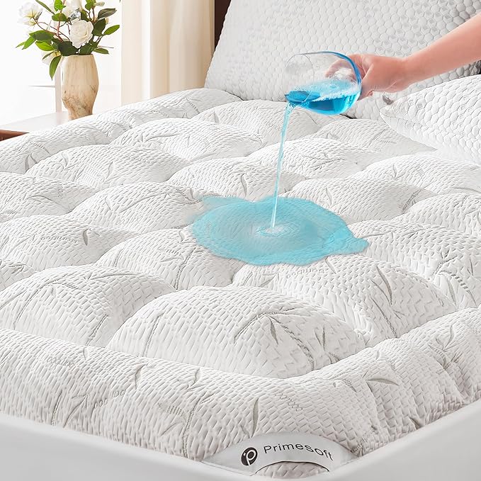 PRIMESOFT 100% Waterproof Twin Size Mattress Topper, Thick Pillow Top Mattress by Primesoft