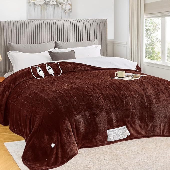 greenoak Heated Blanket Electric King Size 100"X90" Dual Control, Heating by Greenoak