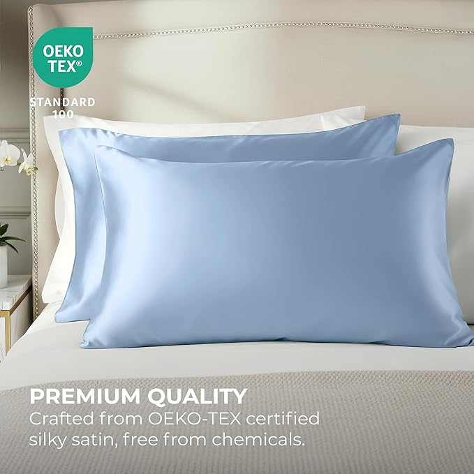 Pure Bedding Satin Pillowcase 2 Pack - Image 2