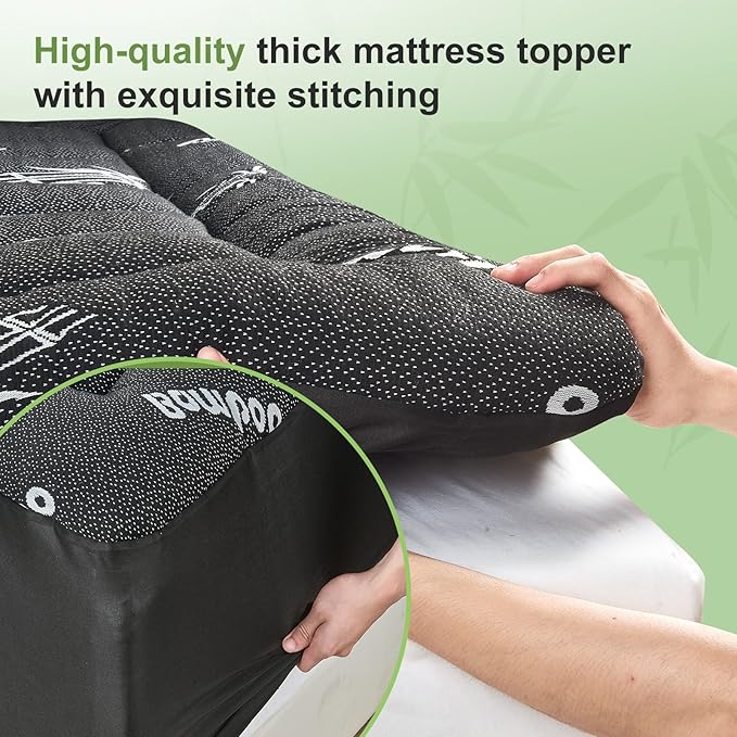 King Size Mattress Topper Viscose Derived from Bamboo, Soft Thick Pillow Top - Image 5