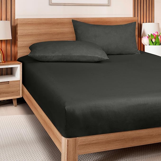 ROYALE LINENS 300 Thread Count 100% Long Staple Combed Cotton Fitted Sheet Full - Image 8