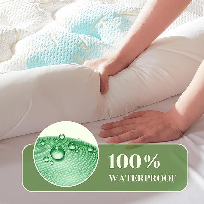 PRIMESOFT 100% Waterproof Full Size Mattress Topper, Thick Pillow Top Mattress - Image 4