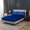 Homiest Royal Blue Satin Fitted Sheet Queen Size, Deep Pocket, Luxury & Ultra by Homiest